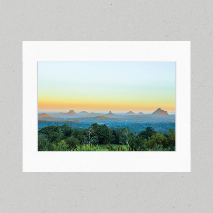 Matte Print 65B - Landscape Sunset Over Glass House Mountains