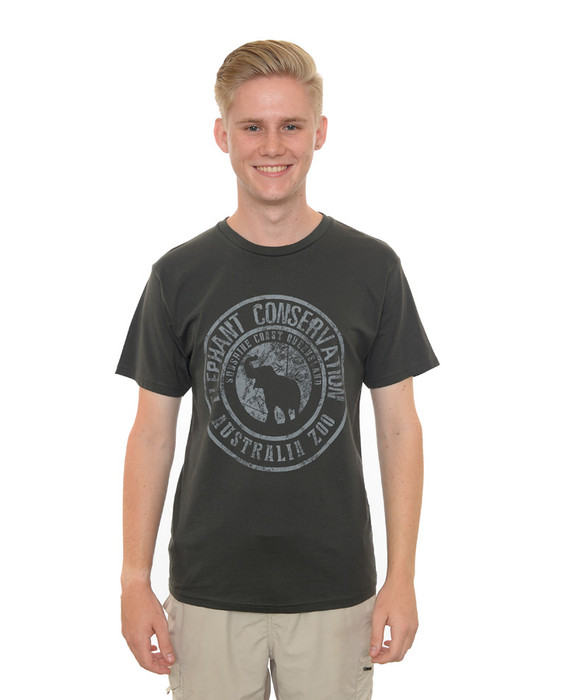 Elephant Conservation T-Shirt Charcoal Adult