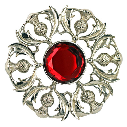 Thistles Red Plaid Brooch