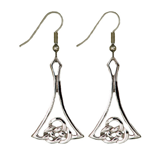 Pewter Kells Interlace Ear Rings