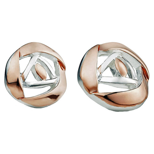 Mackintosh Angled Rose Ear Rings Stud