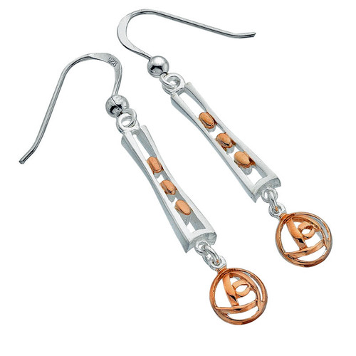 Sterling Silver and Rose Gold Plated Mackintosh Ear Rings