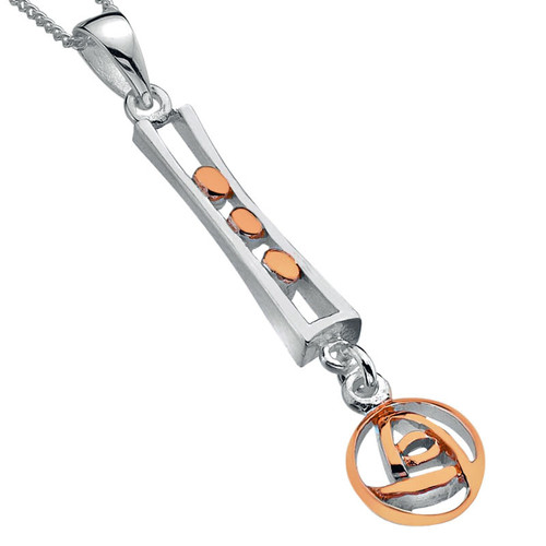 Sterling Silver and Rose Gold Plate Mackintosh Pendant