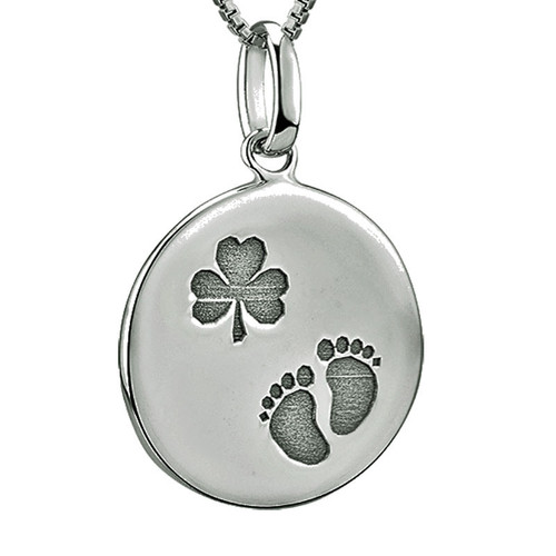 Baby Feet Shamrock Pendant