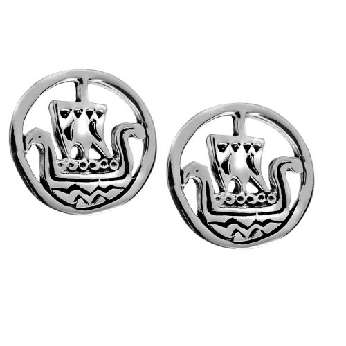 Viking Longship Stud Ear Rings