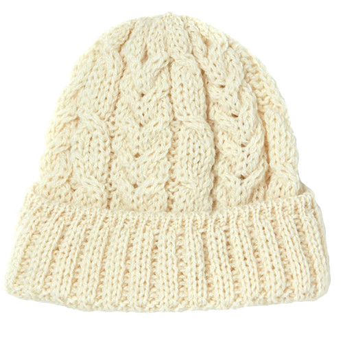 Heritage Cable Wool Hat White