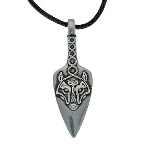 Viking Wolf Arrowhead Pendant