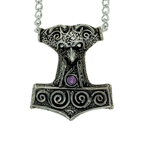 Thor Hammer Head on Chunky Chain (Pewter)