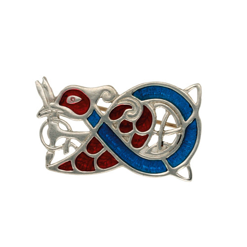 Celtic Bird Enamelled Brooch