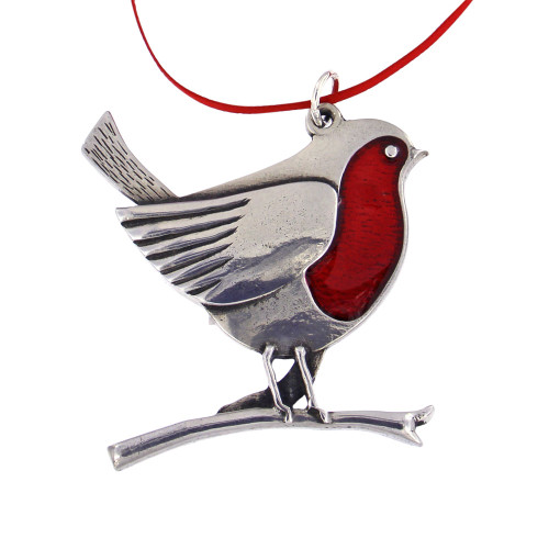 Robin on a Branch Tree Decoration
