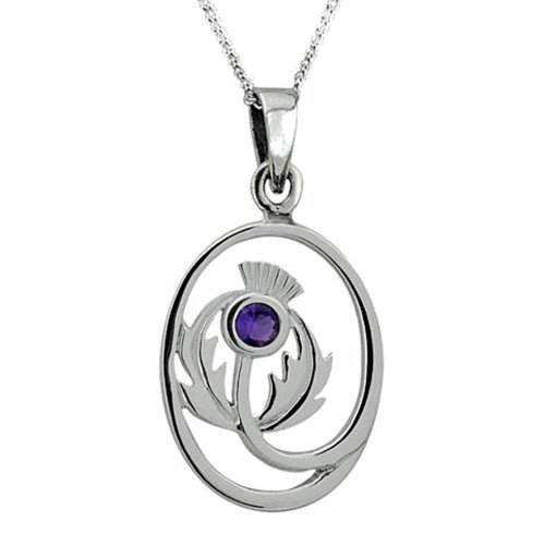 Scottish Thistle Sterling Silver Pendant