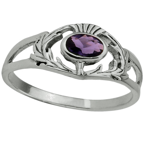 Scottish Thistle Sterling Silver Ring