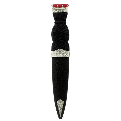 Thistle Design  Sgian Dubh (Pewter) Red Stone