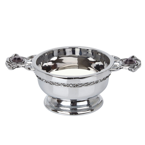 3" Chrome Quaich with Black Stone