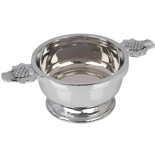 3" plain quaich with thistle handles