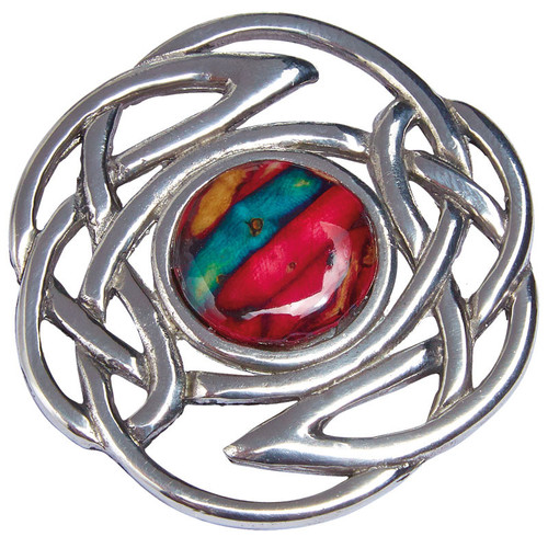 Celtic Knot Heathergem Pewter Brooch Celtic Knot Heathergem Pewter Brooch