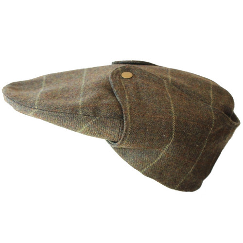 Olive Lambswool Overcheck Convertible Cap