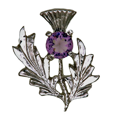 Single Thistle Pewter Brooch