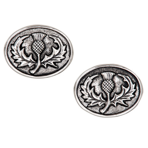 Oval Scottish Thistle Cuff Links