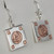 Mackintosh Square Ear Rings Rose GP Drop