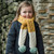 Child's Merino Knitted Scarf With Pompom Yellow/White