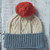 Child's Merino Knitted Hat With Pompom Mist/White