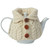 Aran Cable Knit Buttoned Tea Cosy White