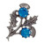 Two Thistles Brooch Blue