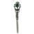Thistle Love Knot Kilt Pin Green Stone