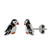Sterling Silver & Enamel Puffin Stud Ear Rings