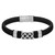 Black leather bangle for men featuring a Celtic Knot
