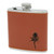 Leather & Steel Hip Flask with Thistle Motif