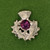 Thistle Ear Rings Purple Stone