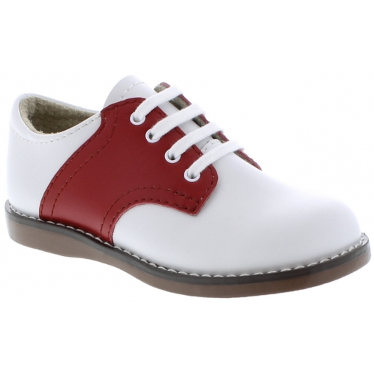 Footmates *CHEER* White/Red Saddle Shoe