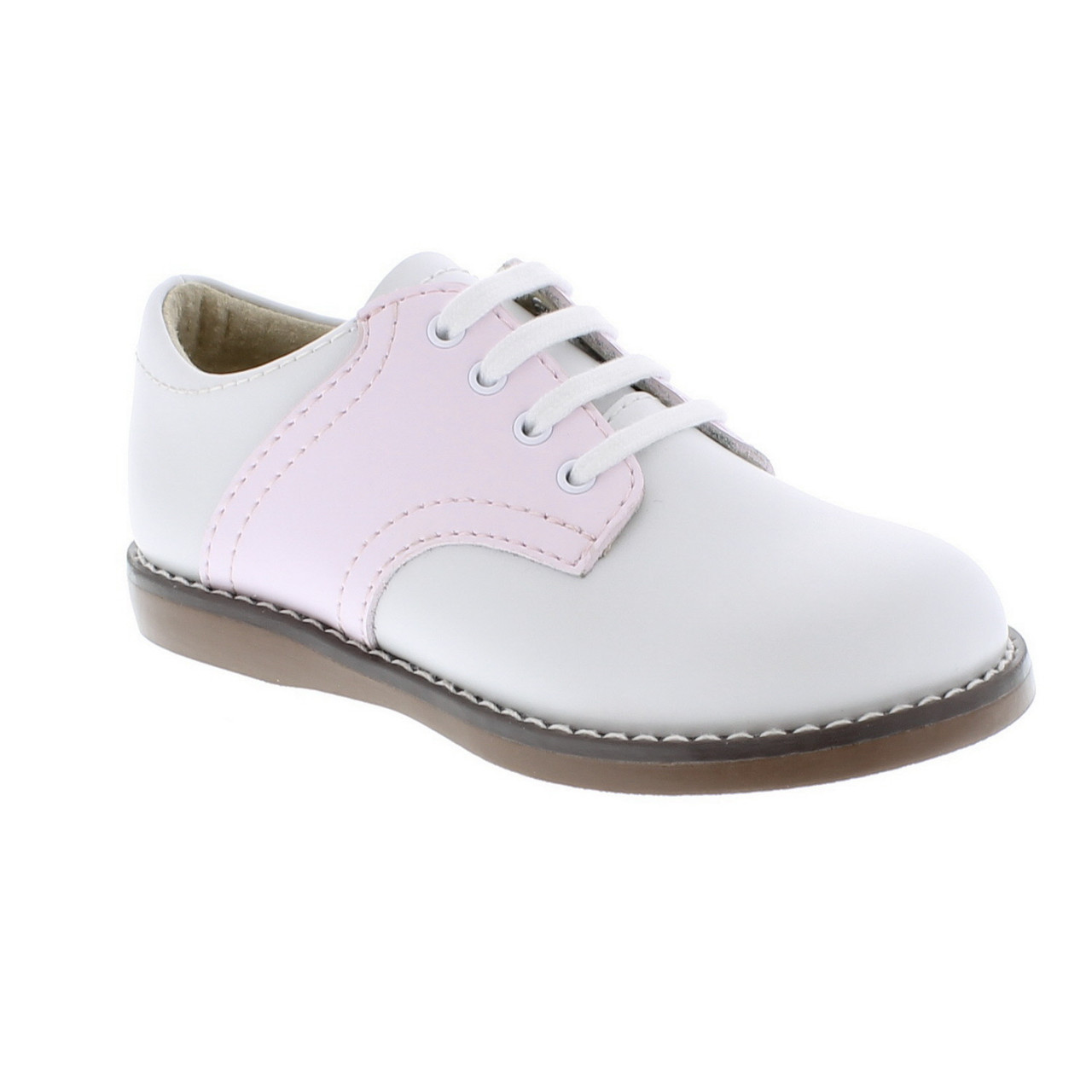 Footmates *CHEER* White/Rose Saddle Shoe