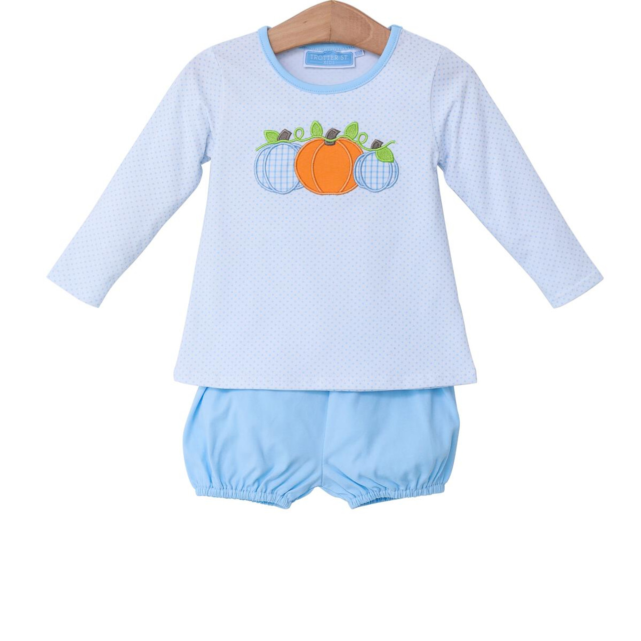 Trotter Street Kids *Pumpkin Trio Applique Boys Diaper Set*