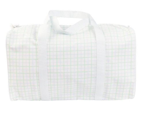 Apple of my Isla *BLUE/GREEN WINDOWPANE* Duffle Bag