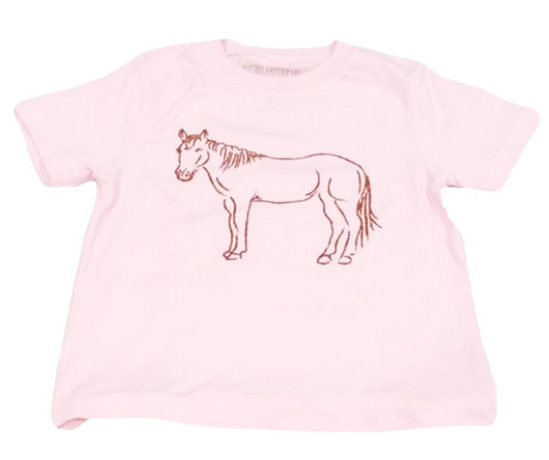 Mustard & Ketchup Kids *HORSE* SS T-Shirt--Light Pink