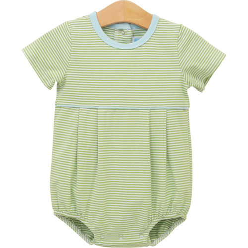 Trotter Street Kids *BENTLEY BUBBLE* Green Stripe/Light Blue