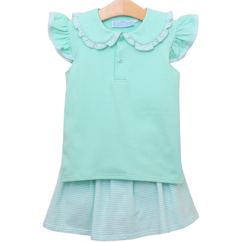 Trotter Street Kids *CAMILLA SKORT SET* Mint Stripe