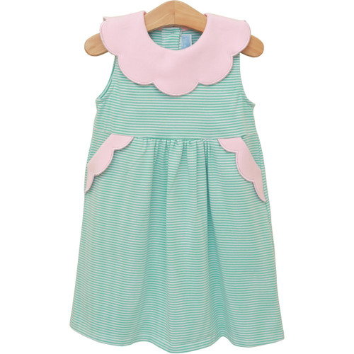 Trotter Street Kids *PENELOPE DRESS* Mint Stripe/Light Pink