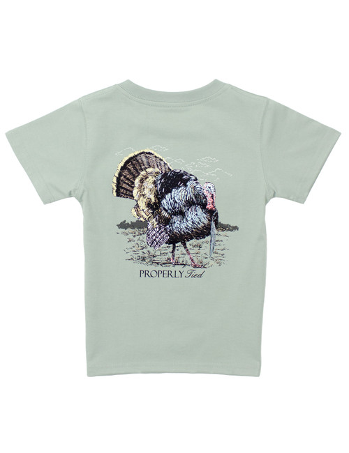 Properly Tied *GOBBLER* Boys SS Tee--Chrome Grey