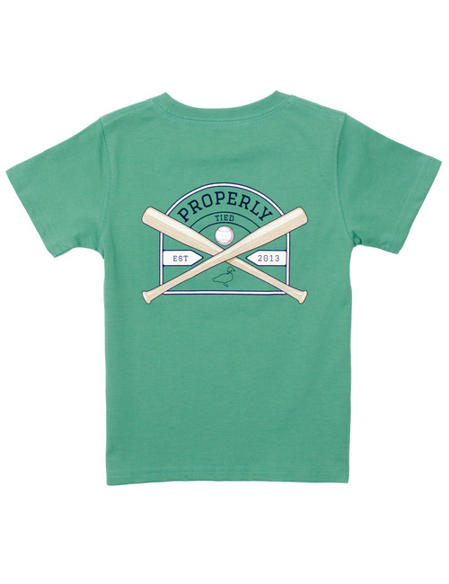 Properly Tied *BASEBALL SHIELD* Boys SS Tee--Ivy
