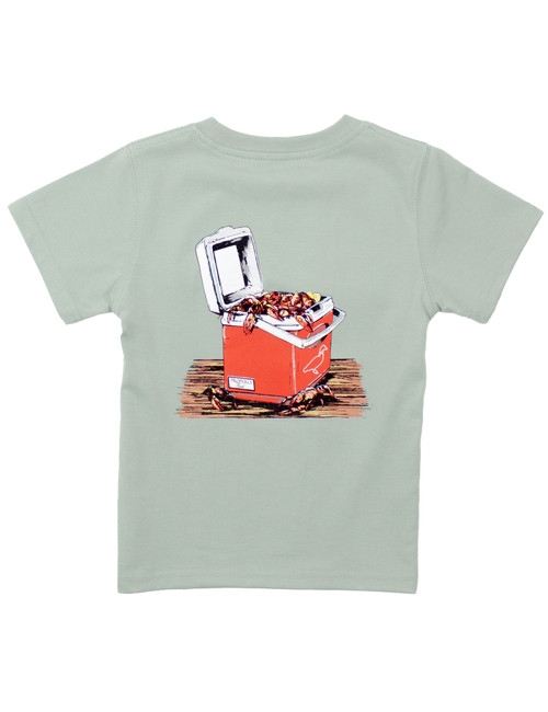 Properly Tied *CRAWFISH COOLER* Boys SS Tee--Chrome Grey
