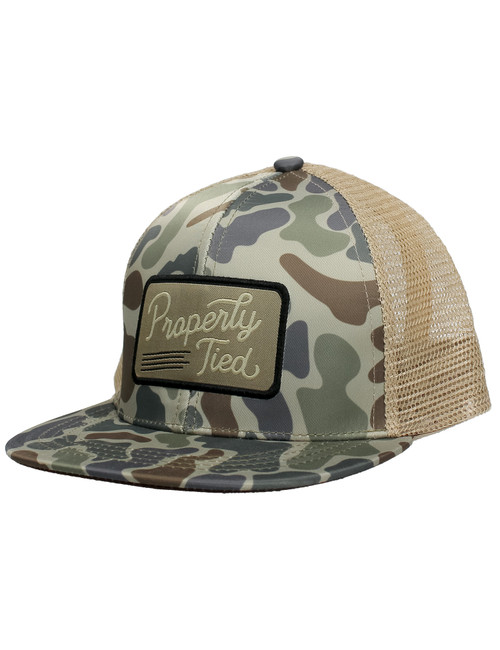 Properly Tied *VINTAGE CAMO* Sportsman Trucker Hat--Youth