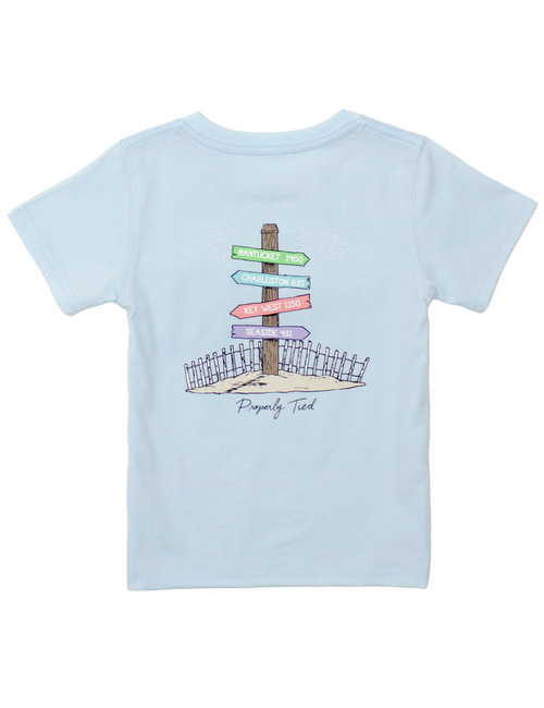Properly Tied *BEACH TRIP* Girls SS Tee--Periwinkle