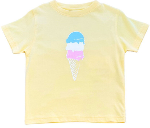 Mustard & Ketchup Kids *ICE CREAM CONE* SS Yellow T-Shirt