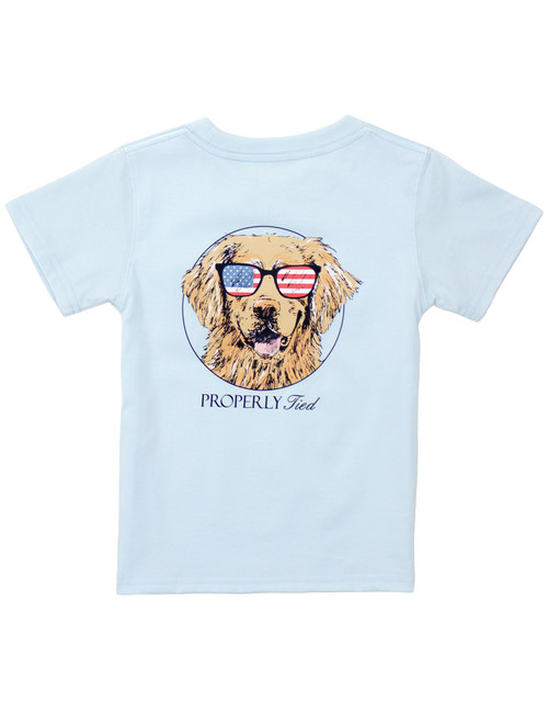 Properly Tied *PATRIOT DOG* Boys SS Tee--Periwinkle