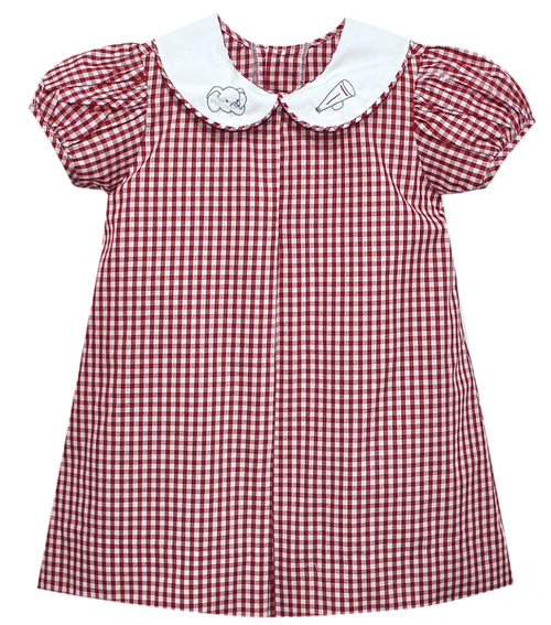 Southern Saturday *CRIMSON/GREY* Elephant Dress