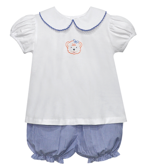 Southern Saturday *NAVY/ORANGE* Tiger Knit Bloomer Set